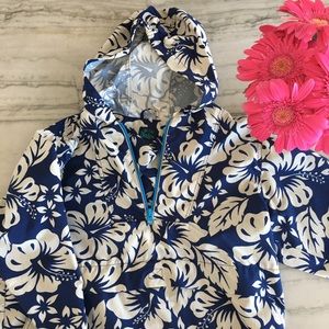 Mini Boden: Hibiscus Navy Pullover Wind breaker